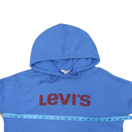 Levi's Girls Blue Logo Pullover Hoodie Size S Cotton Blend Fleece