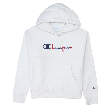 Champion Womens White Reverse Weave Pullover Hoodie Medium