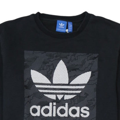 Adidas Men's Black Logo Crew Neck Pullover Sweatshirt M
