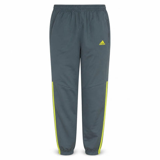 Front view of Adidas boys’ grey track pants 10 years elastic waist lightweight activewear
