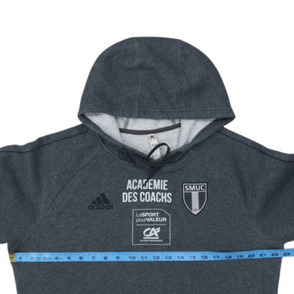 Adidas Men Grey Pullover Hoodie M Sports Graphic Fleece