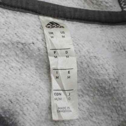 Adidas Men Grey Pullover Hoodie M Sports Graphic Fleece