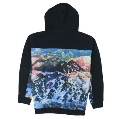 Adidas Womens Black Multicoloured Pullover Hoodie UK 8 Mountain Print