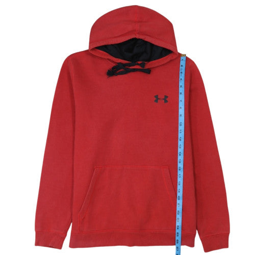 Under Armour Womens Red Fleece Hoodie Size Large ColdGear Fitted