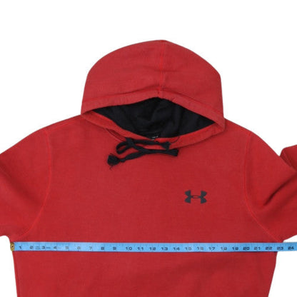 Under Armour Womens Red Fleece Hoodie Size Large ColdGear Fitted