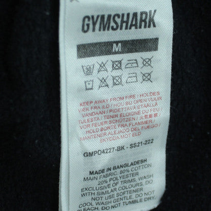 Gymshark Men's Black Pullover Hoodie M Regular Fit Fleece Logo
