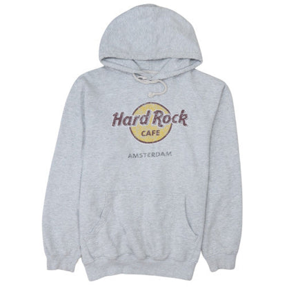 Hard Rock Cafe Men's Grey Pullover Hoodie Large Amsterdam