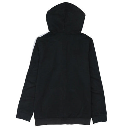 Adidas Women's Black Full Zip Hoodie L 16-18 Classic 3-Stripes