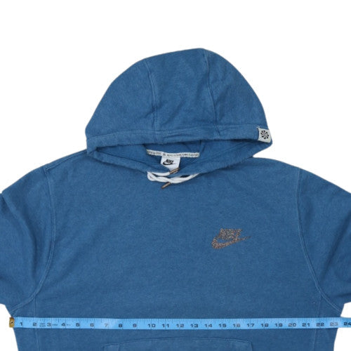 Nike Women's Blue Pullover Hoodie Size M Cotton Blend Sweatshirt