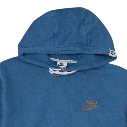 Nike Women's Blue Pullover Hoodie Size M Cotton Blend Sweatshirt