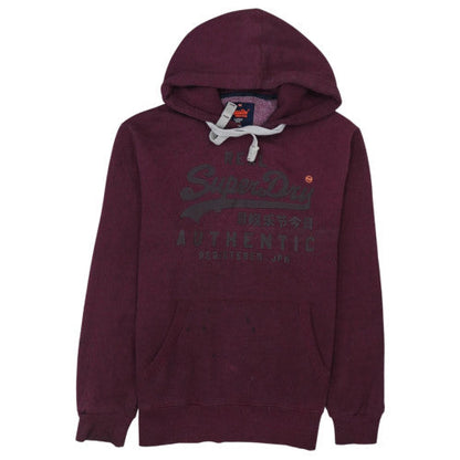 Superdry Men's Purple Pullover Hoodie M Fleece Graphic Logo