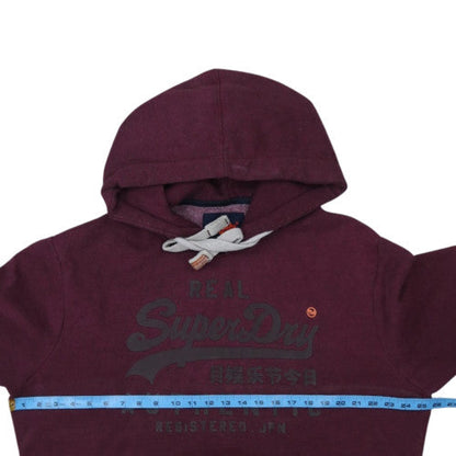 Superdry Men's Purple Pullover Hoodie M Fleece Graphic Logo