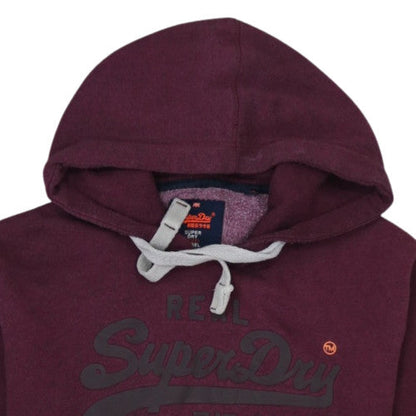 Superdry Men's Purple Pullover Hoodie M Fleece Graphic Logo