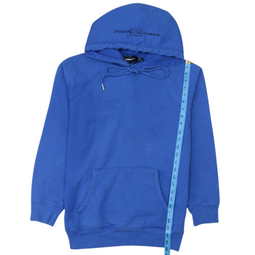 Diesel Men's Blue Small Pullover Hoodie with Logo Detail