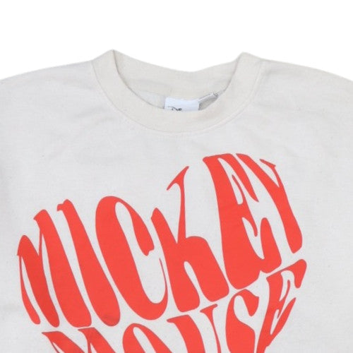 Disney Womens White Mickey Mouse Pullover Sweatshirt Size M 12/14