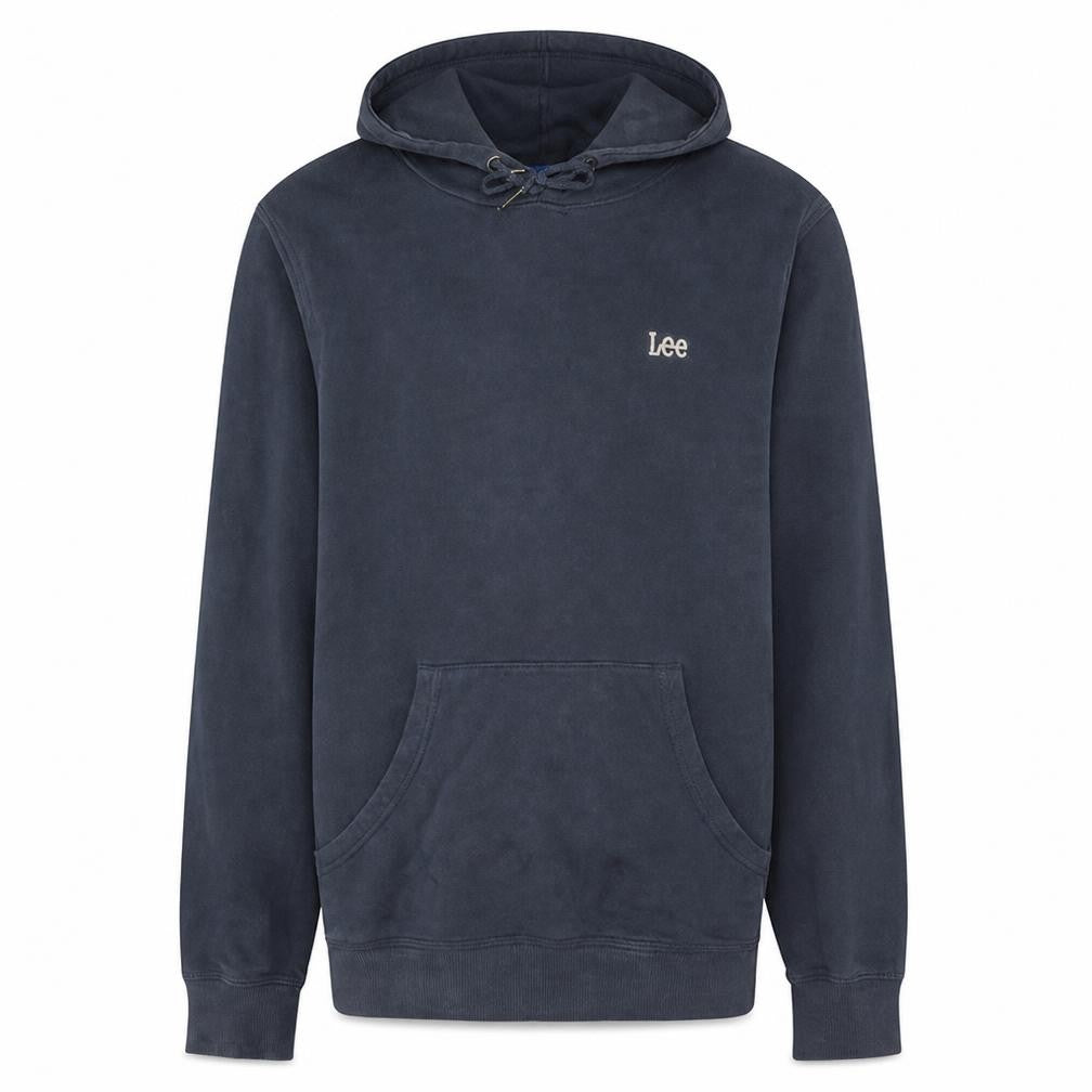 Lee Mens Blue Cotton Pullover Hoodie Medium Drawstring