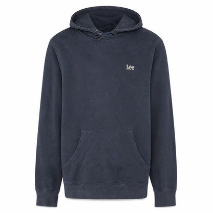 Lee Mens Blue Cotton Pullover Hoodie Medium Drawstring
