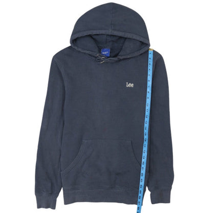 Lee Mens Blue Cotton Pullover Hoodie Medium Drawstring