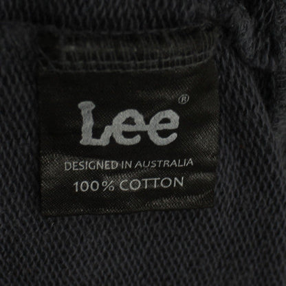 Lee Mens Blue Cotton Pullover Hoodie Medium Drawstring