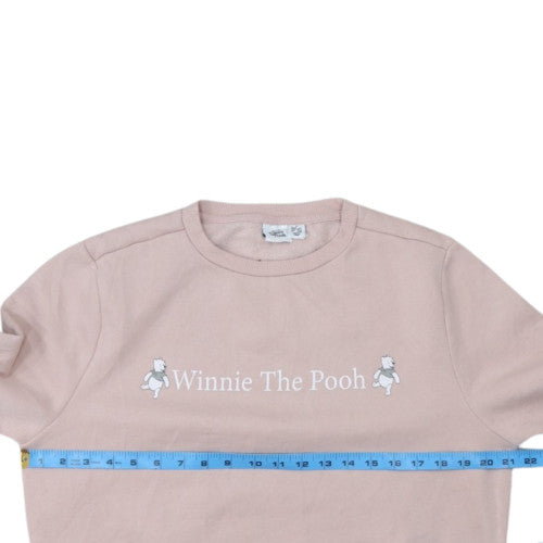 Disney Womens Pink Winnie The Pooh Pullover Sweatshirt Size 10/12