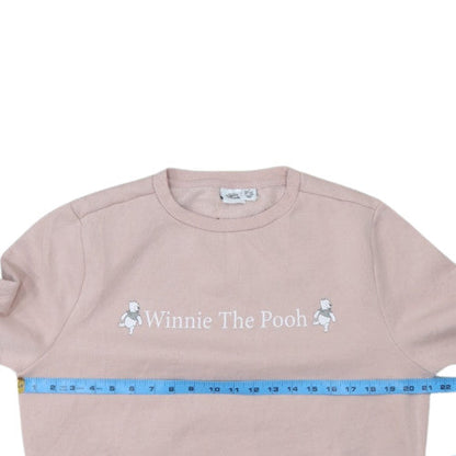 Disney Womens Pink Winnie The Pooh Pullover Sweatshirt Size 10/12