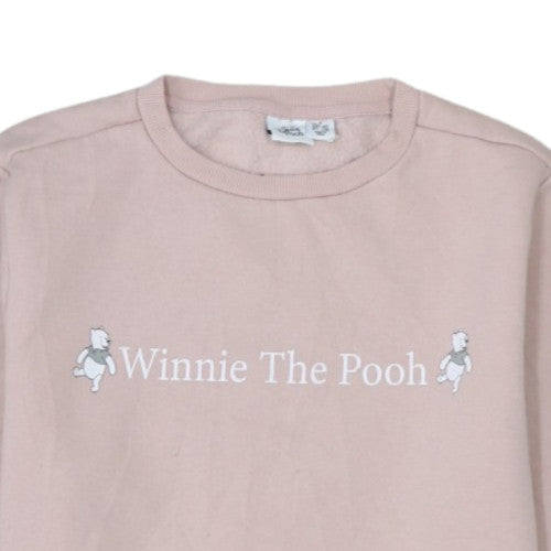 Disney Womens Pink Winnie The Pooh Pullover Sweatshirt Size 10/12