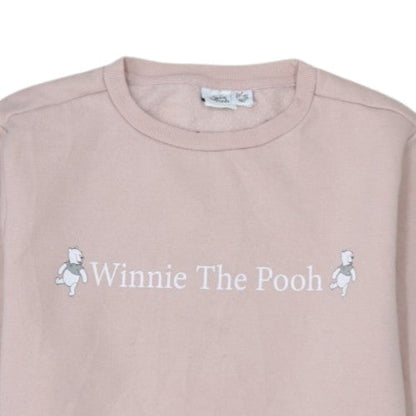 Disney Womens Pink Winnie The Pooh Pullover Sweatshirt Size 10/12