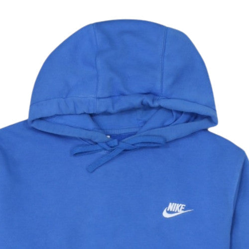 Nike Men's Blue Pullover Hoodie M Fleece Logo Sportswear