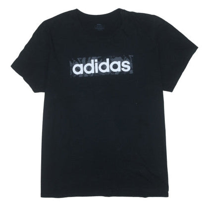 adidas Men's Black 3XL Crew Neck Sports Logo T-Shirt