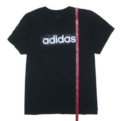 adidas Men's Black 3XL Crew Neck Sports Logo T-Shirt