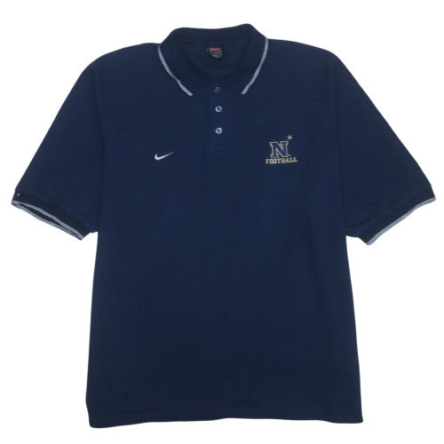 Nike Team Men's Blue XL Football Polo Shirt Cotton Blend