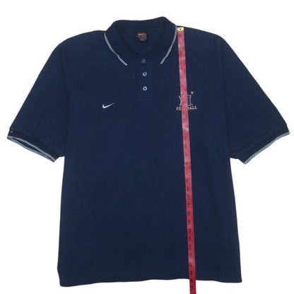 Nike Team Men's Blue XL Football Polo Shirt Cotton Blend