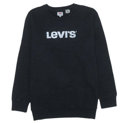 Levi's Women's Black 2XL Logo Crew Neck Pullover Sweatshirt