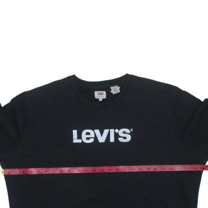 Levi's Women's Black 2XL Logo Crew Neck Pullover Sweatshirt