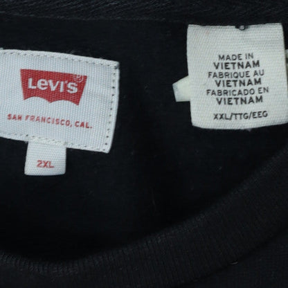 Levi's Women's Black 2XL Logo Crew Neck Pullover Sweatshirt