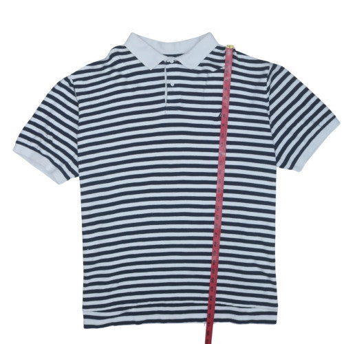 Nautica Men's Blue White Striped 3XLT Cotton Polo Shirt