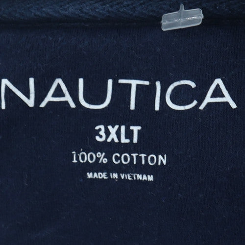 Nautica Men's Blue White Striped 3XLT Cotton Polo Shirt