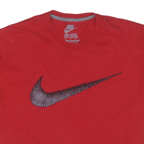 Nike Men's Red XL Regular Fit Crew Neck Sports T-Shirt
