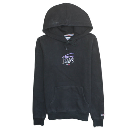 Tommy Jeans Men's Black Pullover Hoodie XS Logo Fleece Sweatshirt