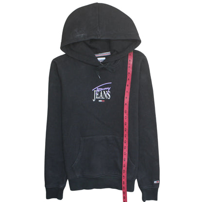 Tommy Jeans Men's Black Pullover Hoodie XS Logo Fleece Sweatshirt