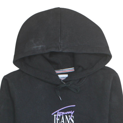 Tommy Jeans Men's Black Pullover Hoodie XS Logo Fleece Sweatshirt