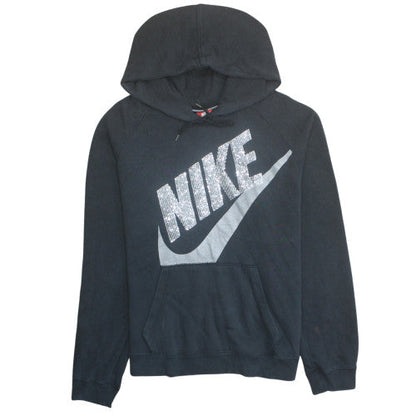 Nike Womens Black XL Pullover Hoodie with Silver Logo