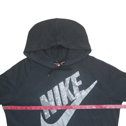 Nike Womens Black XL Pullover Hoodie with Silver Logo