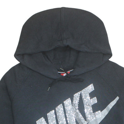 Nike Womens Black XL Pullover Hoodie with Silver Logo