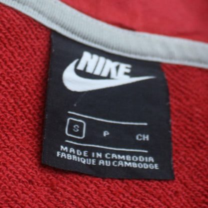 Nike Boys Red & Navy Full Zip Hoodie Small Cotton Blend Sportswear