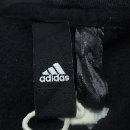 Adidas Mens Black Pullover Hoodie Size L Logo Fleece Sweatshirt