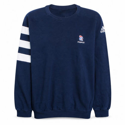 adidas Men’s Blue France Logo Pullover Sweatshirt 2XL