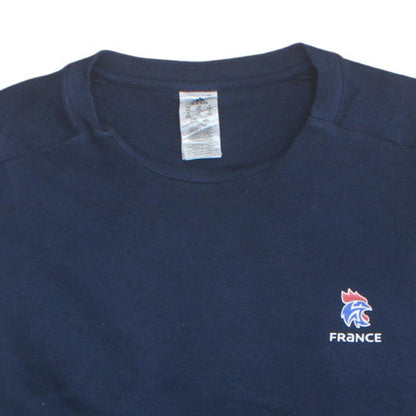 adidas Men’s Blue France Logo Pullover Sweatshirt 2XL