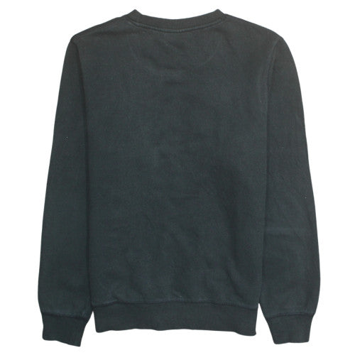 Champion Men's Black Small Logo Crew Neck Fleece Sweatshirt