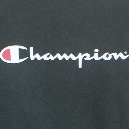 Champion Men's Black Small Logo Crew Neck Fleece Sweatshirt